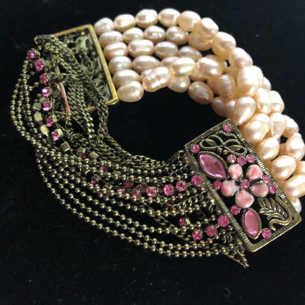 Freshwater cultured pearl bracelet - Picture 4 of 5